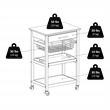Winsome Julia Utility Transitional Solid Wood Kitchen Cart in Black Granite Top