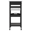 Winsome Julia Utility Transitional Solid Wood Kitchen Cart in Black Granite Top
