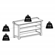 Winsome Dayton Storage Hall Bench Solid Wood Shoe Rack with Shelves in Walnut