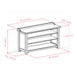 Winsome Dayton Storage Hall Bench Solid Wood Shoe Rack with Shelves in Walnut