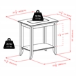 Winsome Genoa Rectangular Solid Wood End Table with Glass Top in Dark Espresso