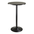 Winsome Obsidian Round Contemporary Wood/Metal Pub Table in Black