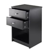 Winsome Ava Transitional Composite Wood Accent Table with Two Drawers in Black