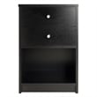 Winsome Ava Transitional Composite Wood Accent Table with Two Drawers in Black
