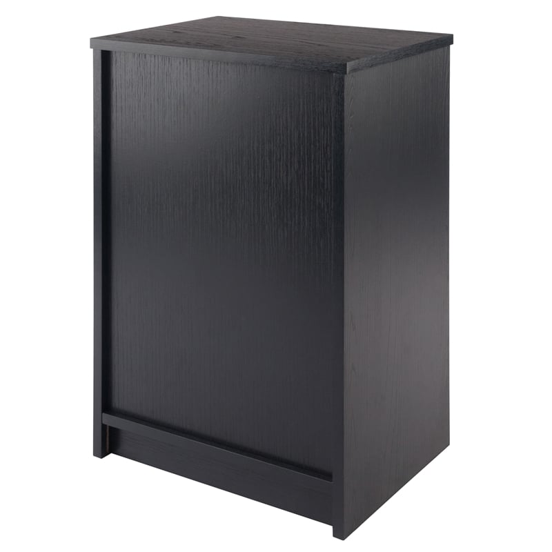 Winsome Ava Transitional Composite Wood Accent Table with Two Drawers in Black