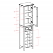 Winsome Burgundy Transitional Wood Wine Rack with Glass in Black