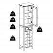 Winsome Burgundy Transitional Wood Wine Rack with Glass in Black