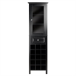 Winsome Burgundy Transitional Wood Wine Rack with Glass in Black