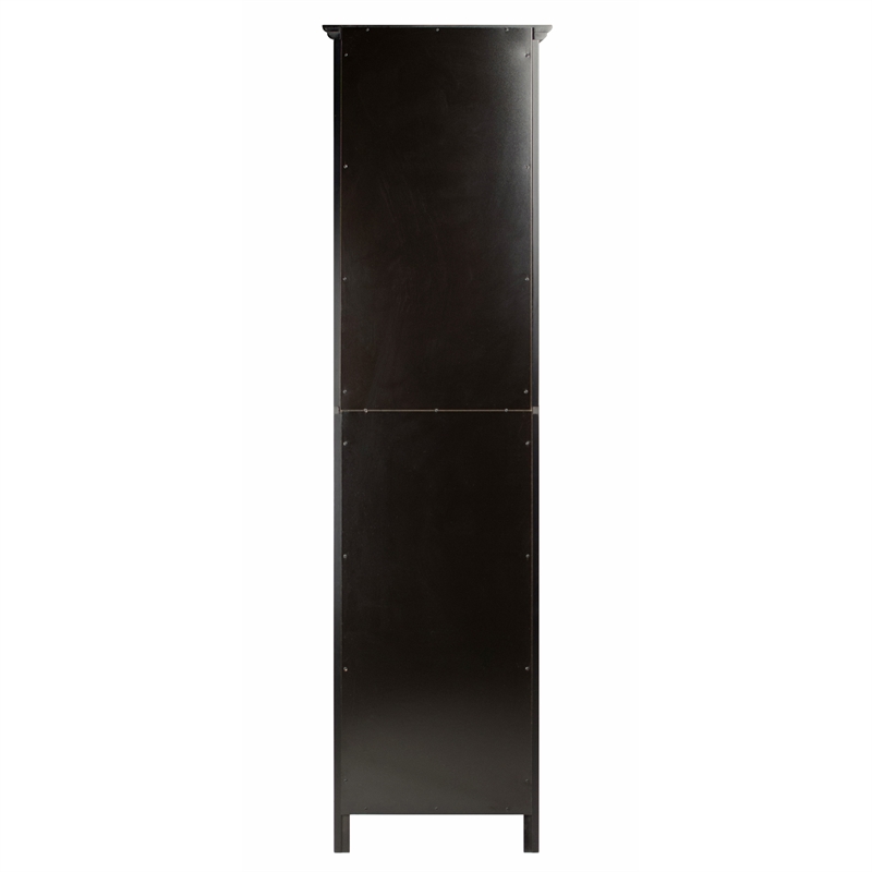 Winsome Burgundy Transitional Wood Wine Rack with Glass in Black
