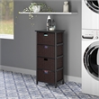 Winsome Omaha Transitional Solid Wood Storage Rack w/ 4 Foldable Baskets - Black