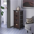 Winsome Omaha Transitional Solid Wood Storage Rack w/ 4 Foldable Baskets - Black