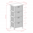 Winsome Omaha Transitional Solid Wood Storage Rack w/ 4 Foldable Baskets - Black