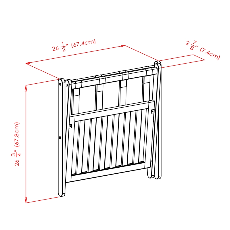 Winsome Reese Foldable Solid Wood Luggage Rack with Shelf in Dark Espresso