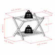 Winsome Reese Foldable Solid Wood Luggage Rack with Shelf in Dark Espresso