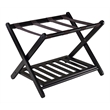 Winsome Reese Foldable Solid Wood Luggage Rack with Shelf in Dark Espresso
