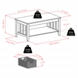 Winsome Morris Solid Wood Coffee Table with Three Foldable Baskets in Espresso