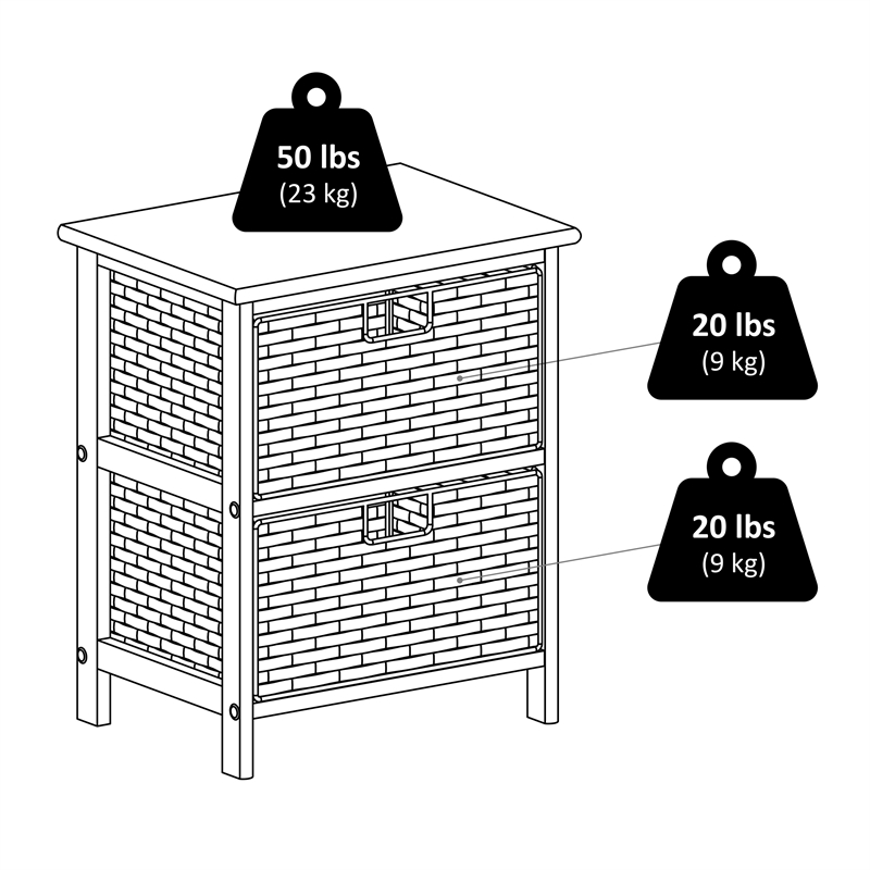Winsome Omaha Transitional Solid Wood Storage Rack w/ 2 Foldable Baskets - Black