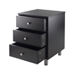 Winsome Daniel Transitional Composite Wood Accent Table with 3-Drawer in Black