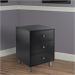 Winsome Daniel Transitional Composite Wood Accent Table with 3-Drawer in Black