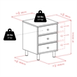 Winsome Daniel Transitional Composite Wood Accent Table with 3-Drawer in Black