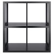 Winsome Timothy 2x2 Wood Storage Cabinet with Wainscoting Panel in Black