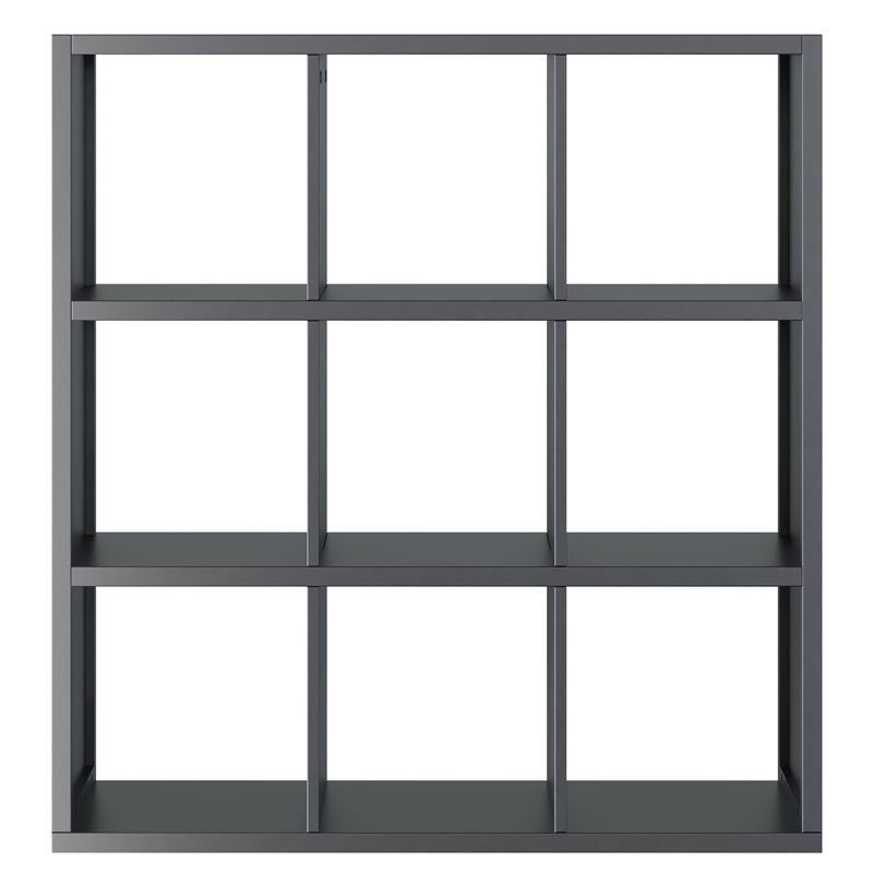 Winsome Timothy 3x3 Wood Storage Cabinets w/ Wainscoting Panel in Black
