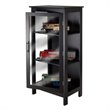 Winsome Poppy Display Transitional Solid Wood/Glass Curio Cabinet in Black