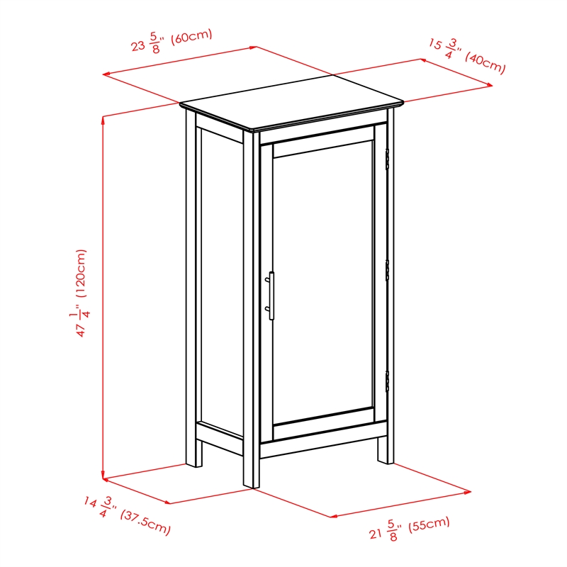 Winsome Poppy Display Transitional Solid Wood/Glass Curio Cabinet in Black
