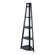 Winsome Adam 5-Tier A-Frame Solid Wood Corner Book Shelf in Black
