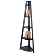 Winsome Adam 5-Tier A-Frame Solid Wood Corner Book Shelf in Black
