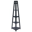 Winsome Adam 5-Tier A-Frame Solid Wood Corner Book Shelf in Black