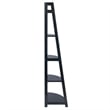 Winsome Adam 5-Tier A-Frame Solid Wood Corner Book Shelf in Black