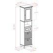 Winsome Wyatt Tall Transitional Wood Linen Cabinet with Baskets in Black