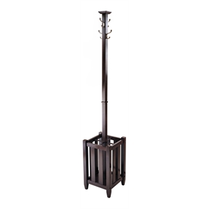 Winsome Memphis Transitional Solid Wood Coat Tree and Umbrella Rack - Cappuccino