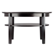 Winsome Amelia Round Solid Wood Coffee Table with Pull out Tray in Dark Espresso