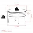 Winsome Amelia Round Solid Wood Coffee Table with Pull out Tray in Dark Espresso