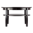 Winsome Amelia Round Solid Wood Coffee Table with Pull out Tray in Dark Espresso