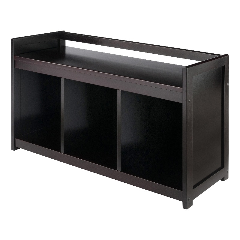 Winsome Addison Storage Transitional Solid Wood Bench in Dark Espresso