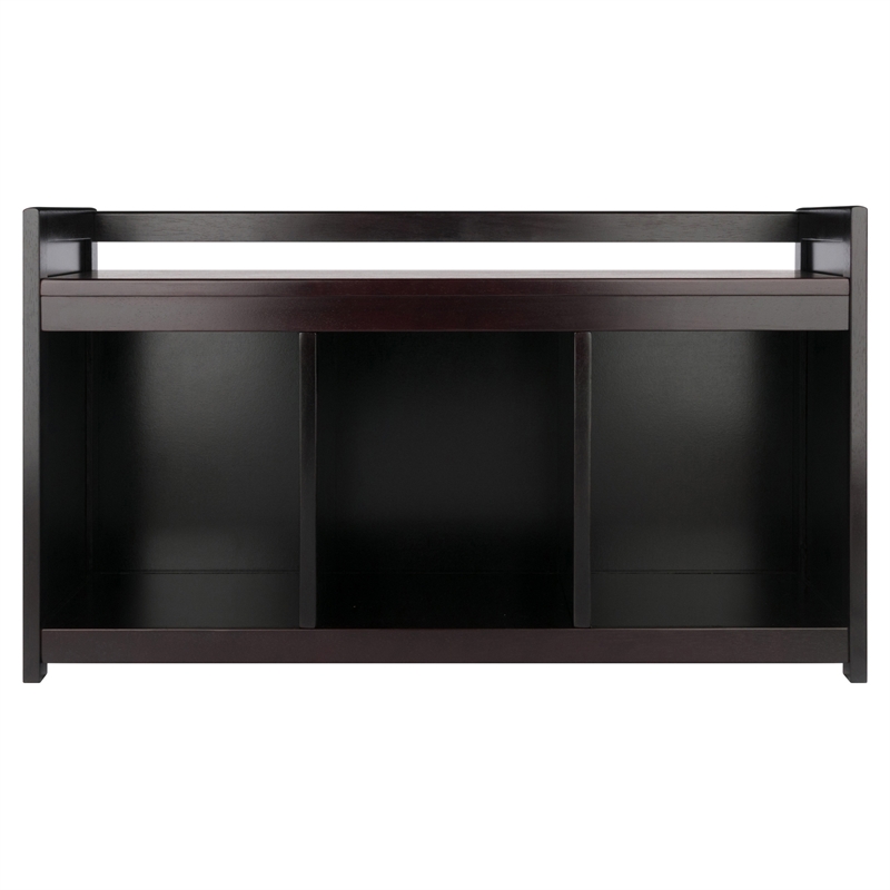 Winsome Addison Storage Transitional Solid Wood Bench in Dark Espresso