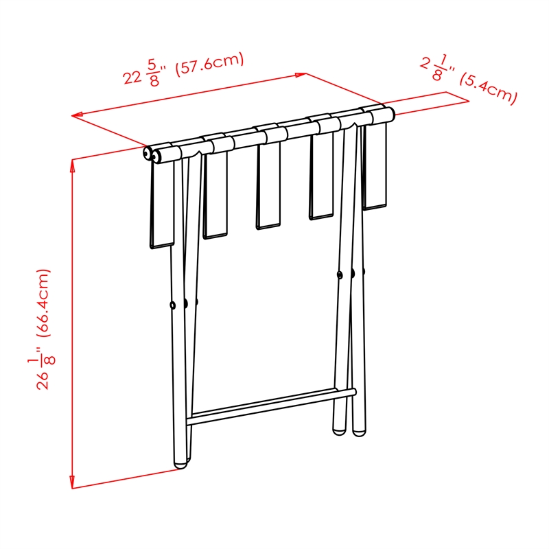 Winsome Tavin Transitional Metal Luggage Rack with Folding Straight Leg - Bronze
