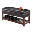Winsome Monza Transitional Solid Wood Bench with Storage Chest - Espresso/Walnut