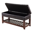 Winsome Monza Transitional Solid Wood Bench with Storage Chest - Espresso/Walnut