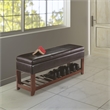 Winsome Monza Transitional Solid Wood Bench with Storage Chest - Espresso/Walnut