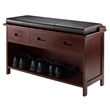 Winsome Adriana 2-Piece Storage Transitional Solid Wood Bench in Walnut