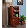 Winsome Brooke Transitional Solid Wood Cupboard with 2 Shelves in Antique Walnut