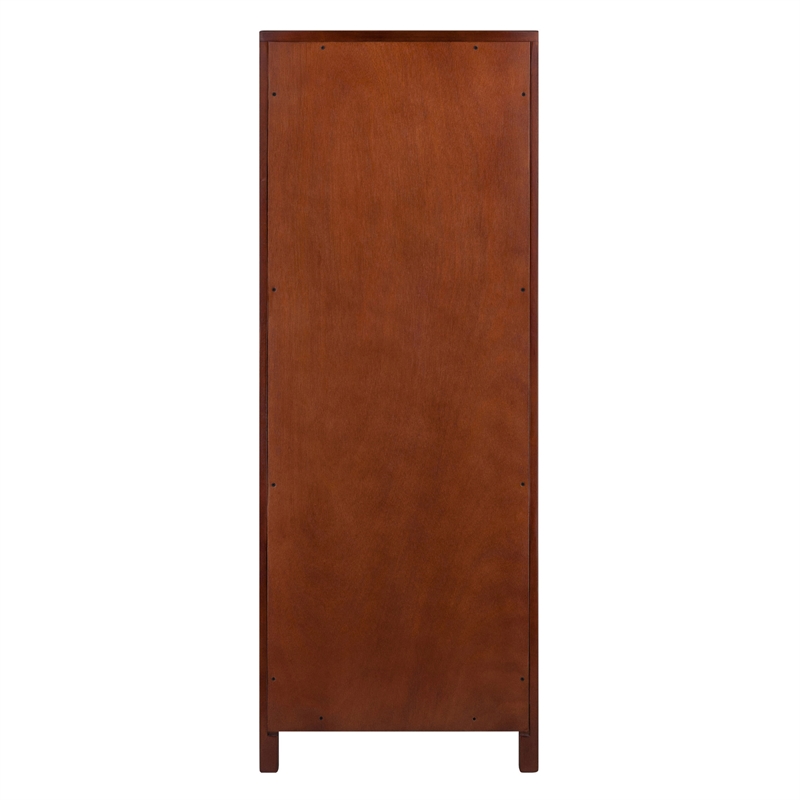 Winsome Brooke Transitional Solid Wood Cupboard with 2 Shelves in Antique Walnut