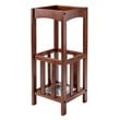 Winsome Rex Transitional Solid Wood Umbrella Stand with Metal Tray in Walnut