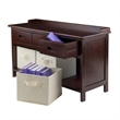 Winsome Adriana 4 Pieces Storage Transitional Solid Wood Bench - Antique Walnut