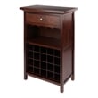 Winsome Chablis 20 Bottle Transitional Solid Wood Wine Cabinet in Antique Walnut