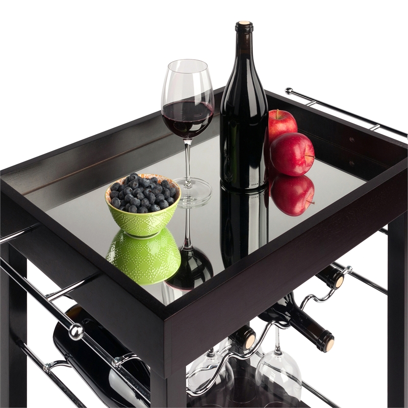 Winsome Johnnie Bar Cart in Espresso Finish